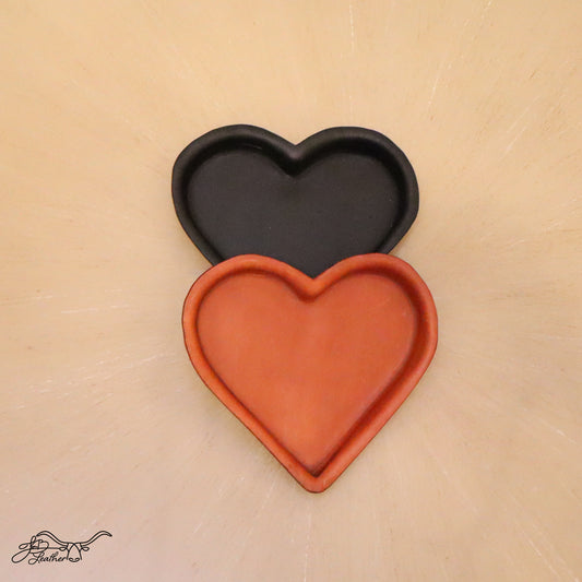 Heart Molded Leather Decorative Tray