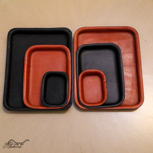 Rectangular Molded Leather Decorative Tray