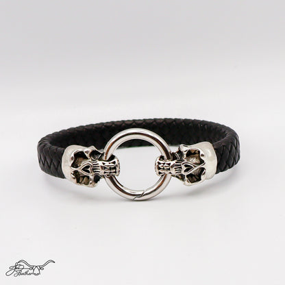 Dueling Skulls Bracelet Flat Cord