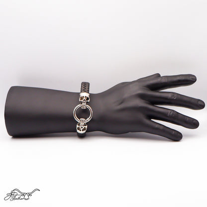 Dueling Skulls Bracelet Flat Cord