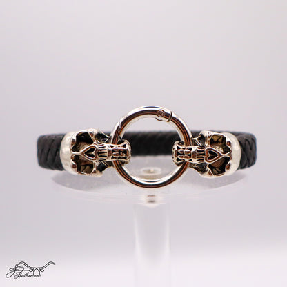 Dueling Skulls Bracelet Flat Cord