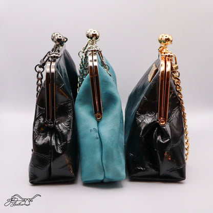 Classic Leather Kiss Clutch