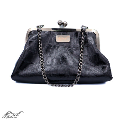 Classic Leather Kiss Clutch