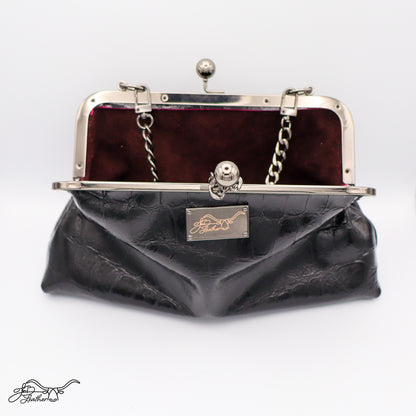 Classic Leather Kiss Clutch