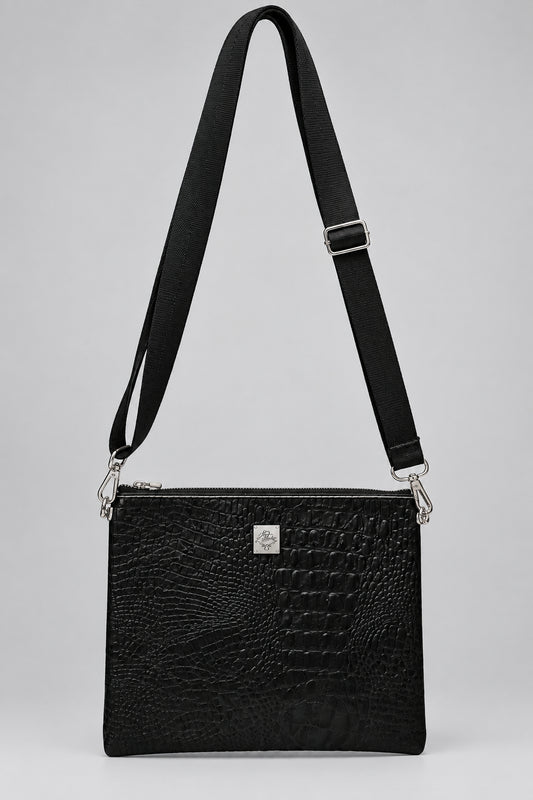 Croco Embossed - Slim Crossbody Pouch