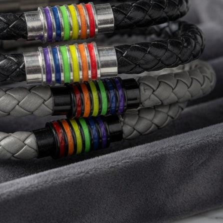 Pride Rainbow - Magnetic Clasp Leather Cord
