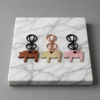 Piggy Leather Keychain