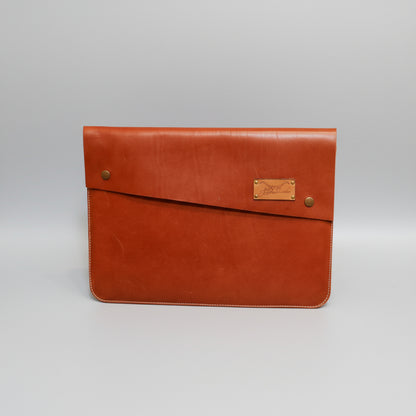 Handmade Laptop Sleeve Lined in Suede measuring 15.5 x 11.25 inches