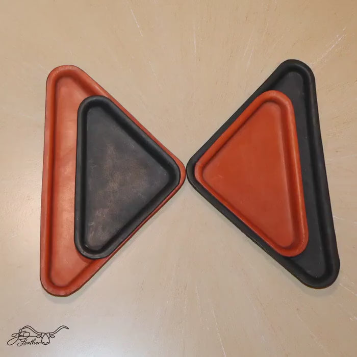 Triangular Molded Leather Decorative Tray