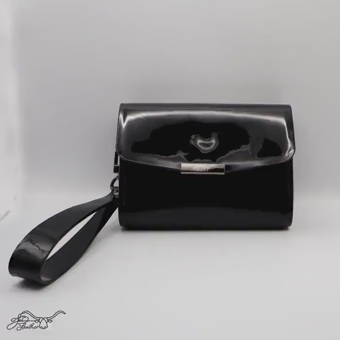 Patent Leather Wristlet Clutch