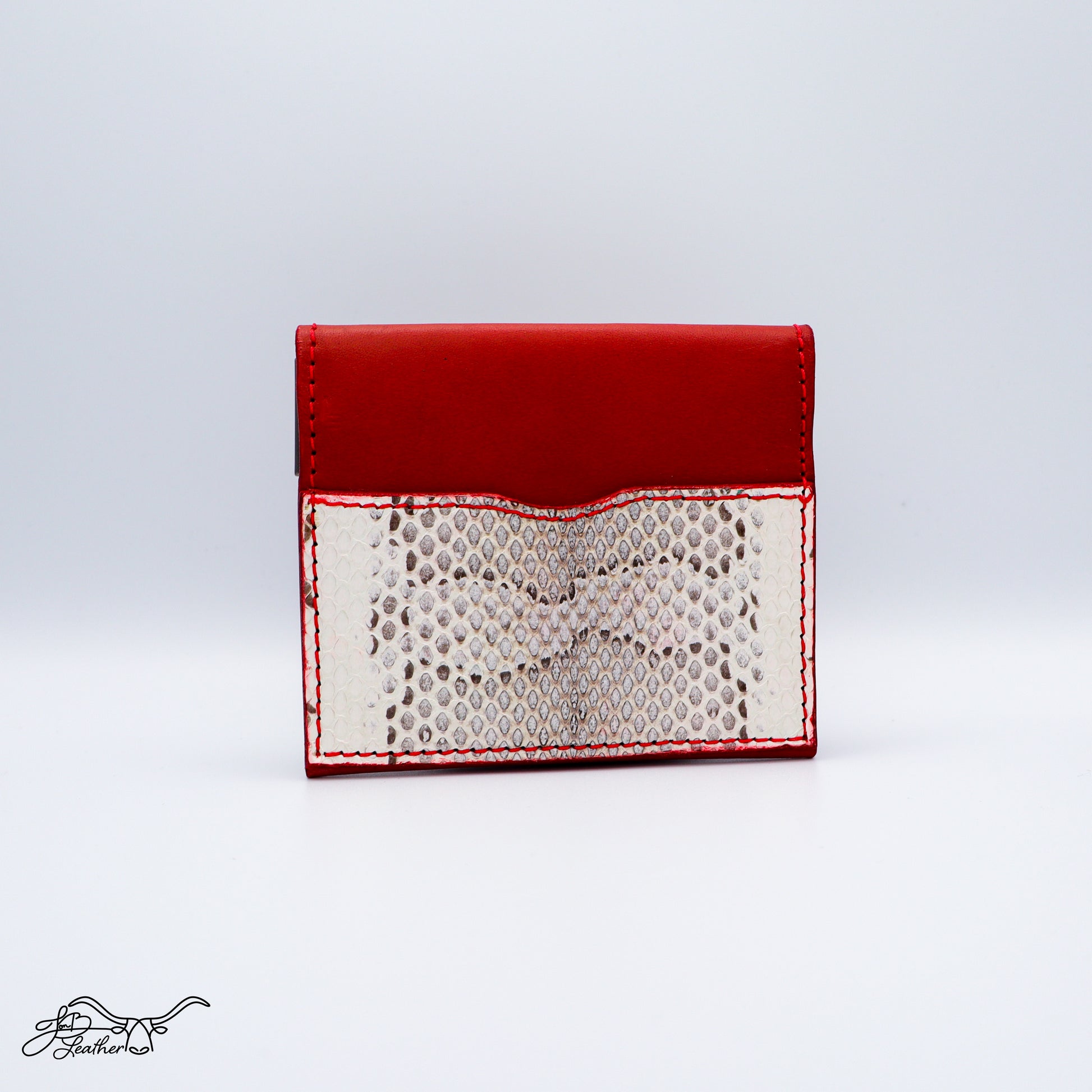 Leather snap wallet back view with extra card slot