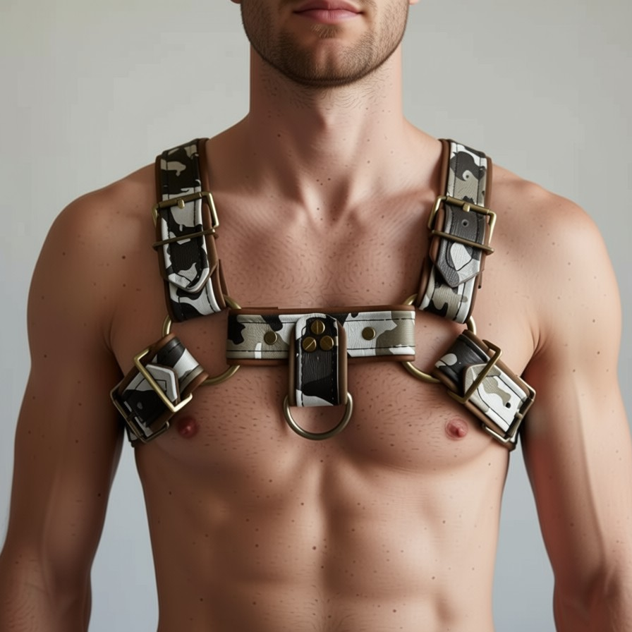 JonBx White Camo Fashion Harness - Special Edition (Camo|Brown)