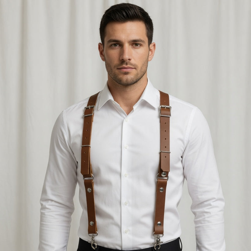 Leather Dress Suspenders